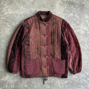 Vintage Patchwork Tapestry Jacket Velvet Boho 90s